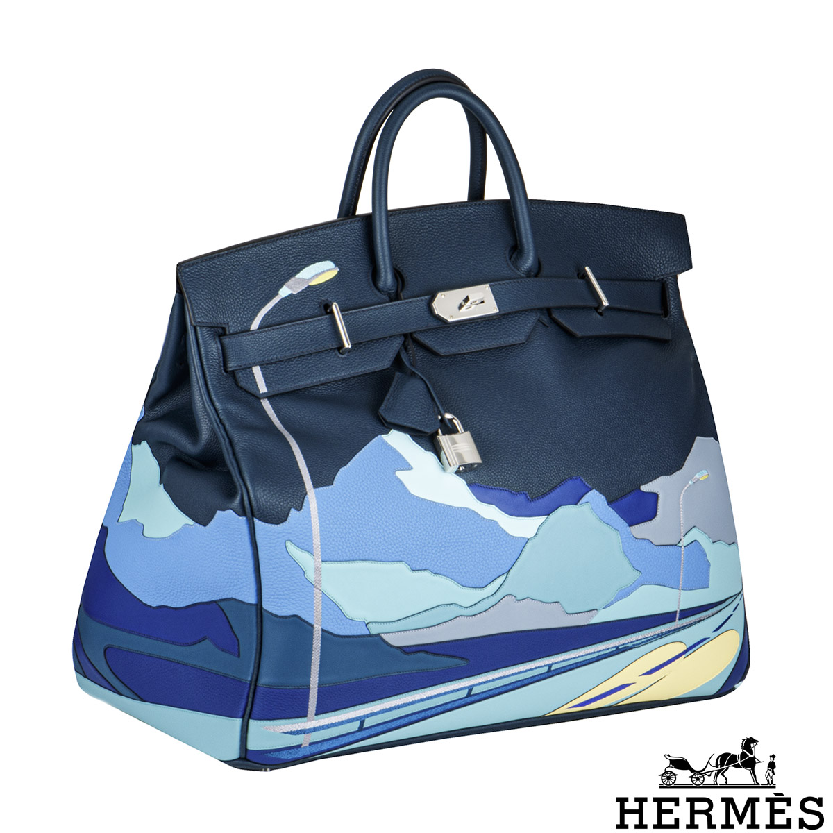 A LIMITED EDITION GRIS PERLE TOGO LEATHER ENDLESS ROAD HAC BIRKIN 50 WITH  PALLADIUM HARDWARE